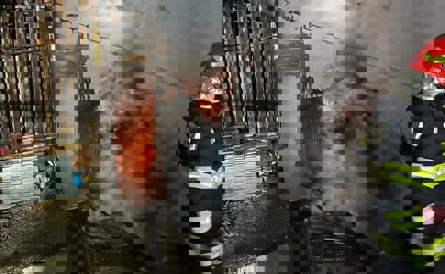 VIDEO 🎦 STREJNICU. Două locuințe și mai multe anexe gospodărești cuprinse de incendiu, miercuri dimineață